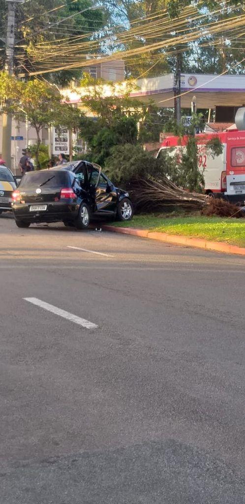 Três pessoas ficam feridas em acidente de carro com árvore em São José dos Campos