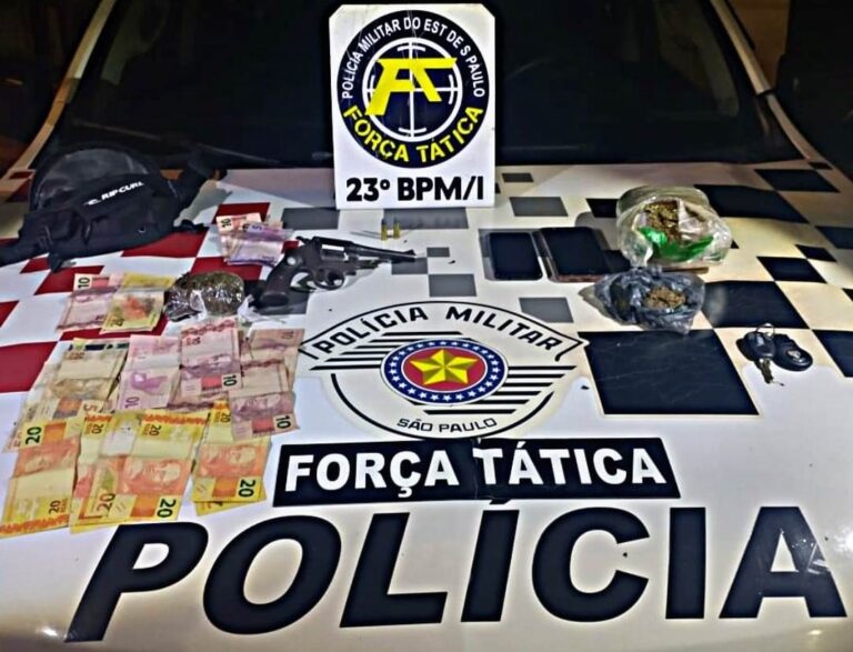Homem é preso por tráfico de drogas e porte ilegal de arma de fogo em Guaratinguetá