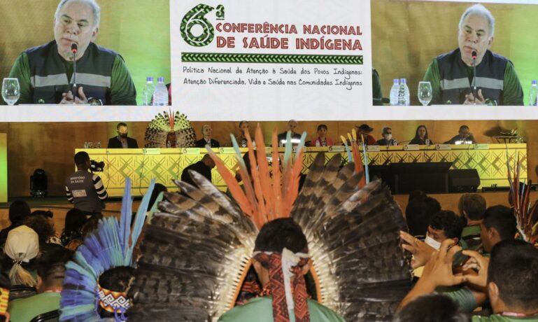 O ministro da Saúde, Marcelo Queiroga, participa da abertura da 6ª Conferência Nacional de Saúde Indígena (CNSI)
