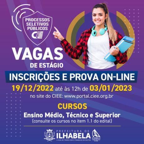 Prefeitura de Ilhabela abre inscrições do Programa de Estágio 2023 pelo CIEE